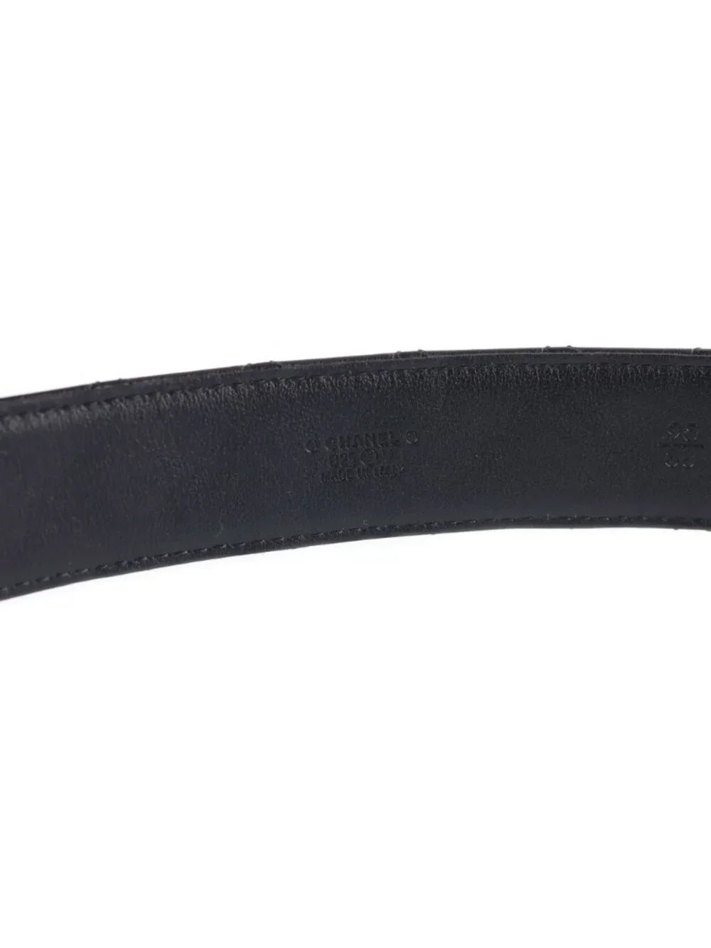 Chanel CC Logo Leather Belt Black